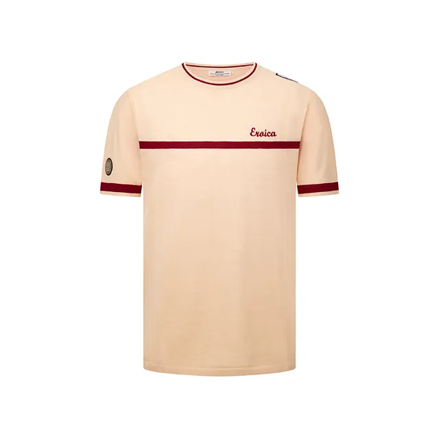 L'Eroica T-shirt Avorio jacquard viscosa slim fit