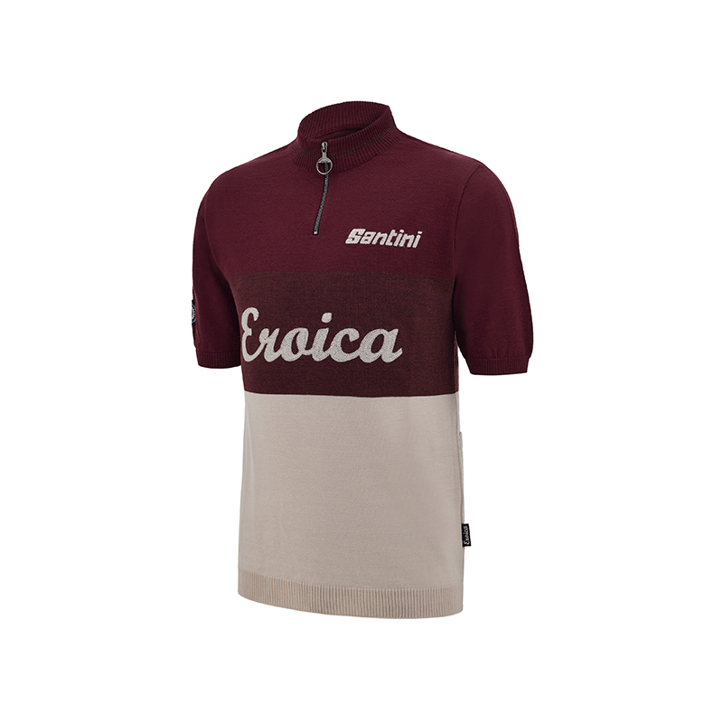 L'Eroica Vento maglia lana bordeaux ricamata