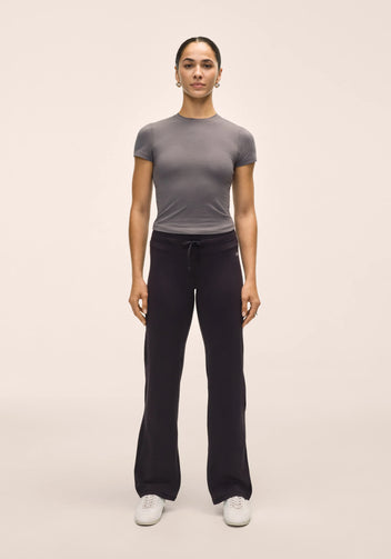 Casall Cotton Blend Slim Tee t-shirt grigio scuro cotone bio