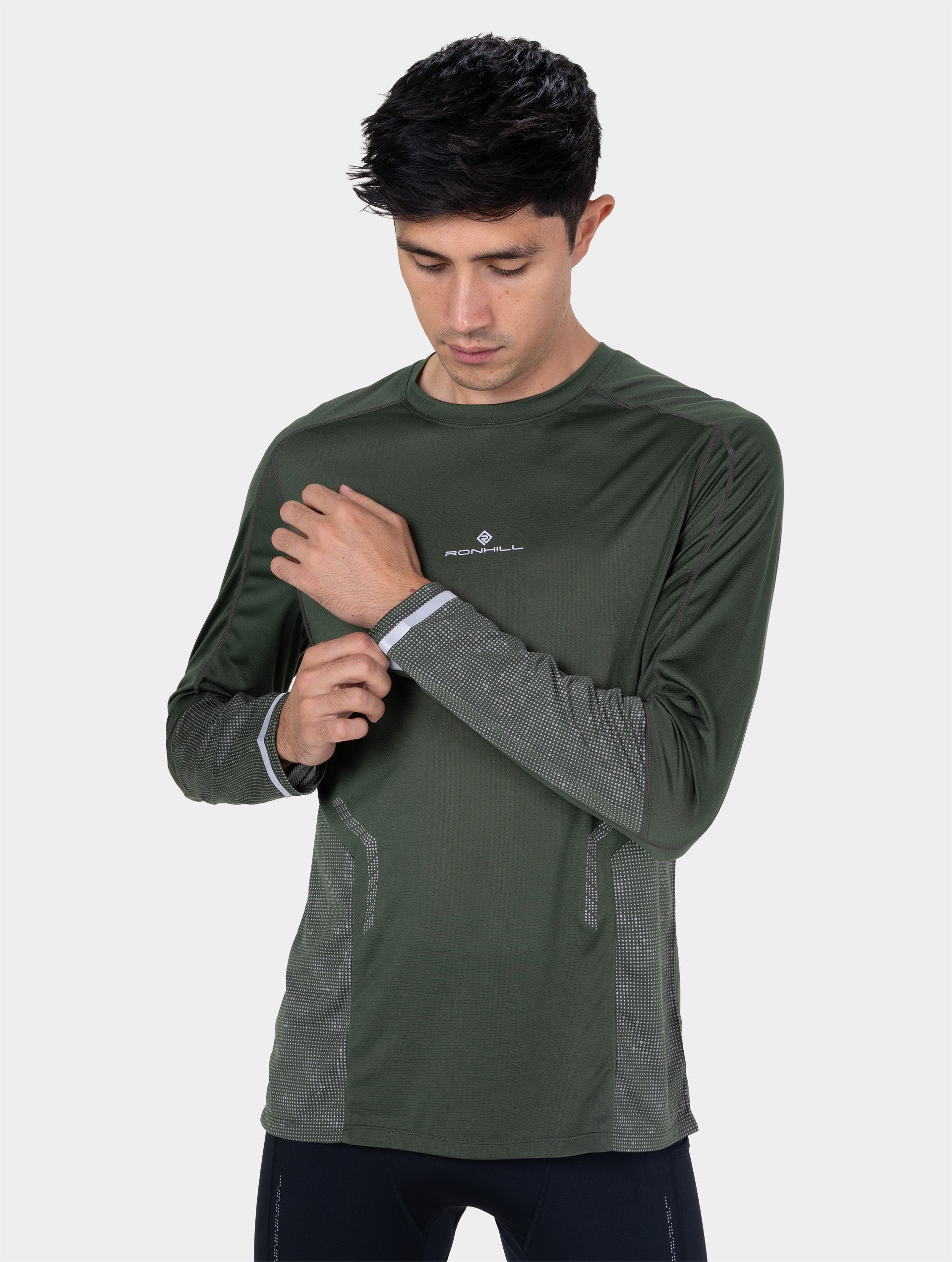 Ronhill Tech Reflect L/S Tee maglia manica lunga Glacier riflettente