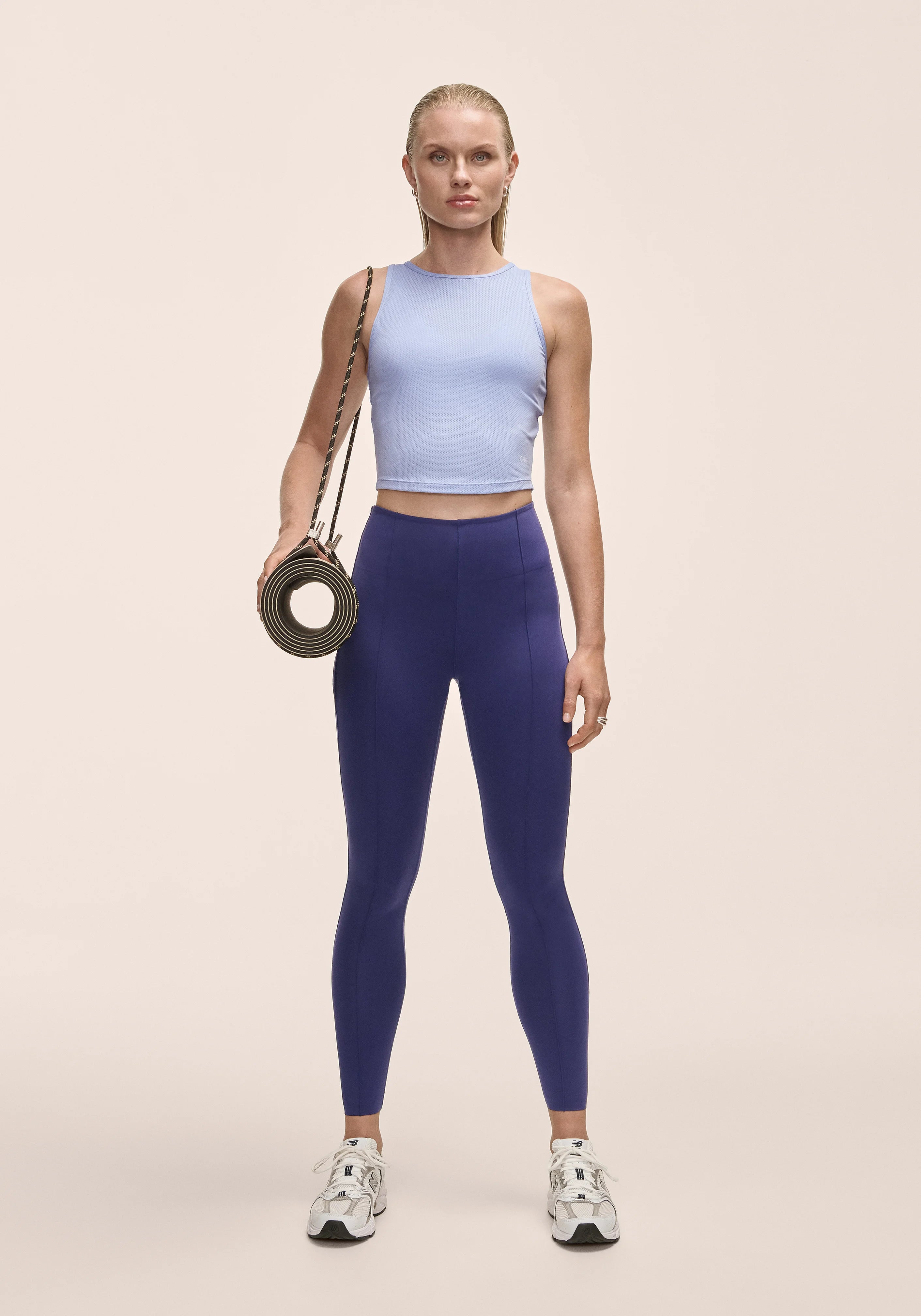 Casall Laser Mesh Crop Top top fitness blu traspirante