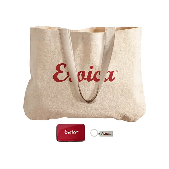 L'Eroica set shopping rosso coordinato quotidiano
