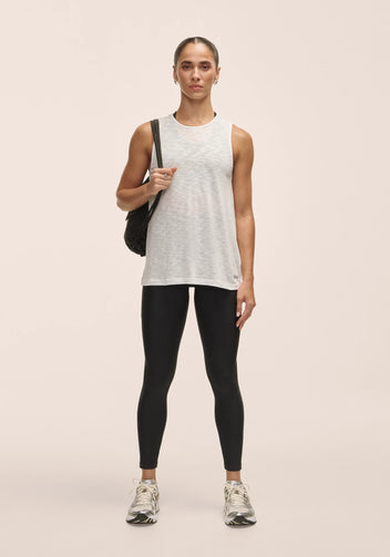 Casall Soft Texture Tank canotta White Tencel collo alto