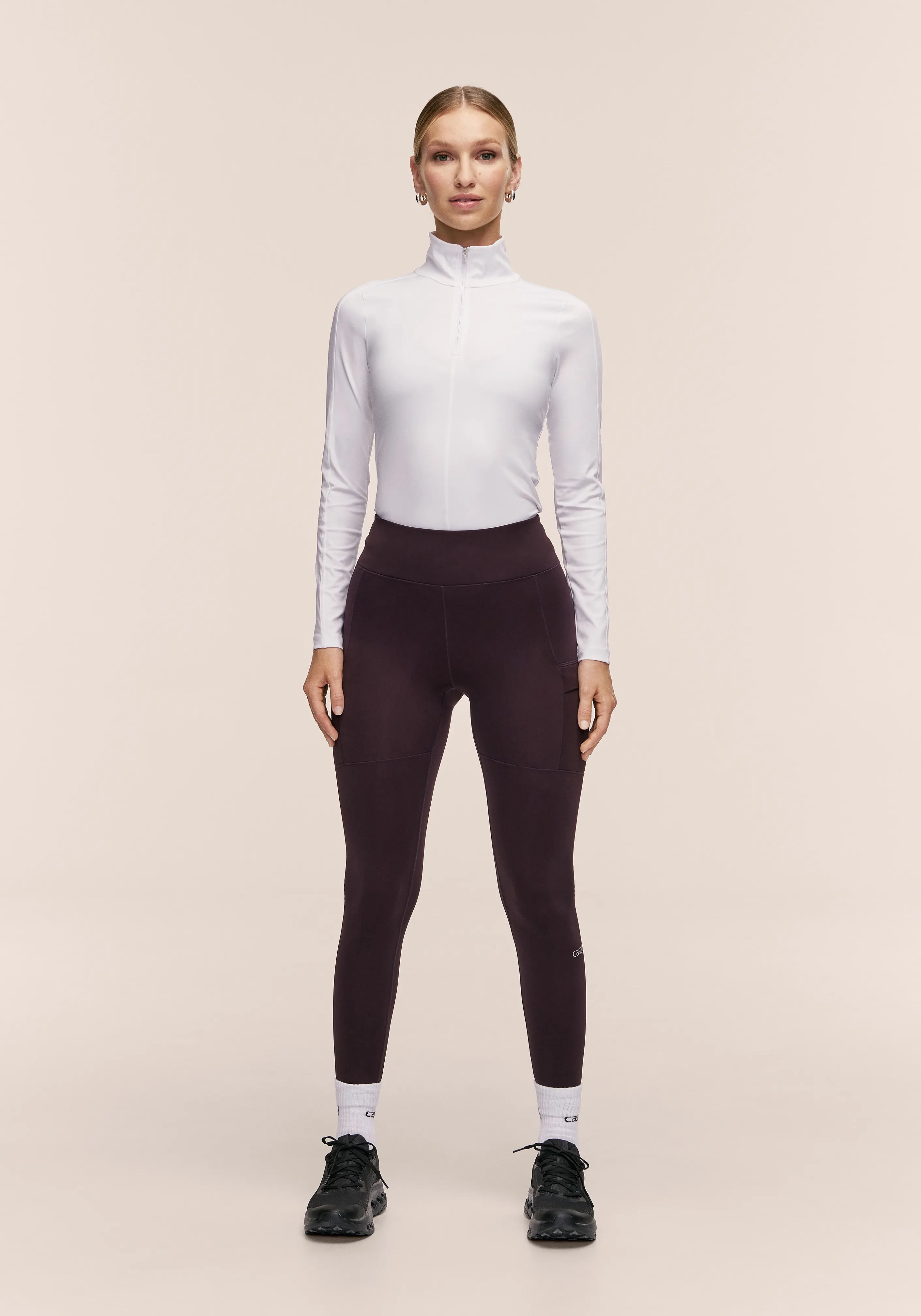 Casall Warm leggings termici dark cherry moon invernale tasche