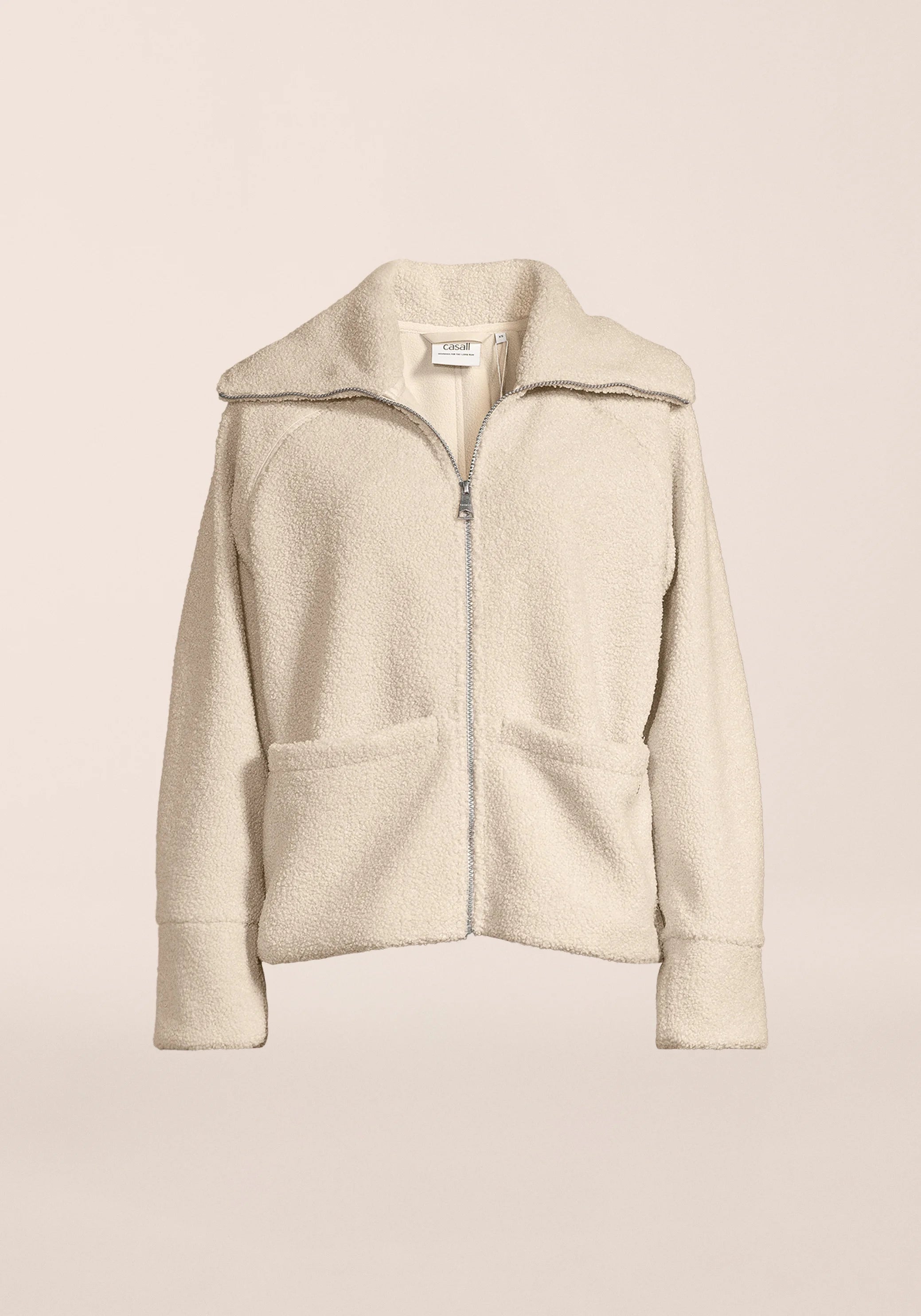 Casall Sherpa Short Zip Jacket Giacca Ecru pile caldo