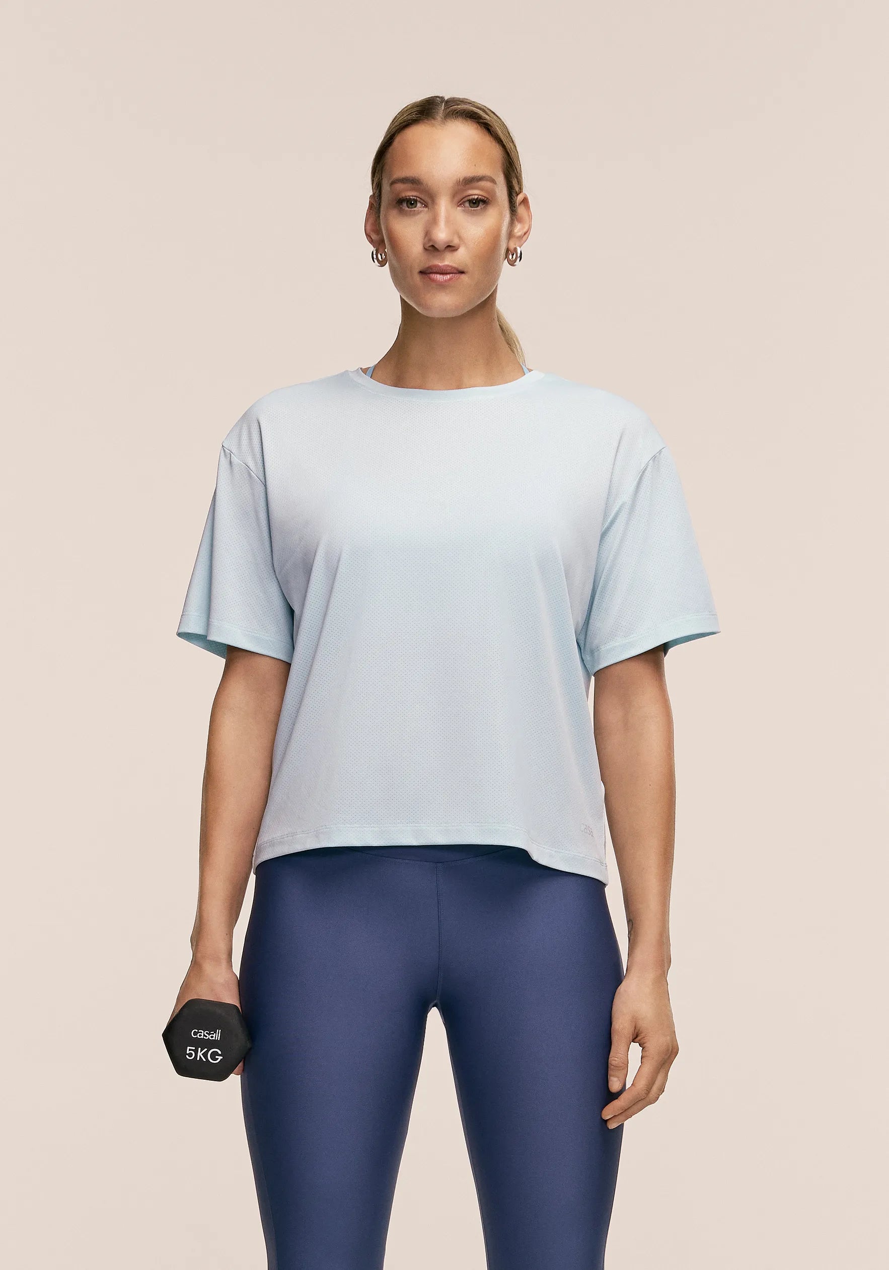 Casall Laser Mesh Tee maglietta aqua glow traspirante