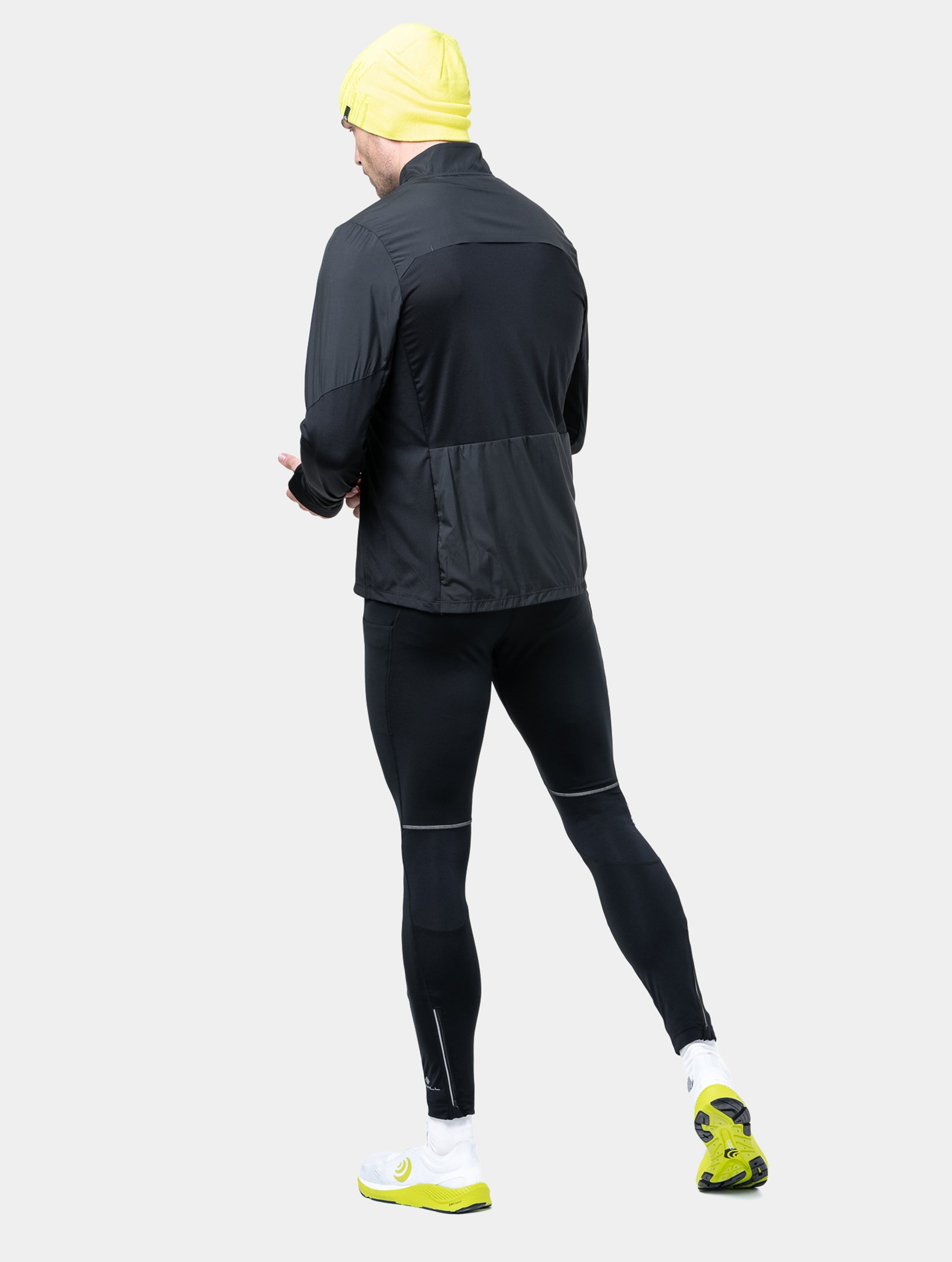 Ronhill Tech Wind-Block mezza zip running nera all black
