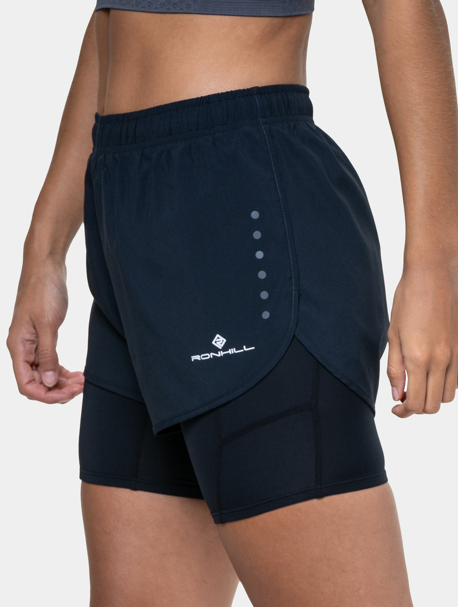 Ronhill Core Twin Short Pantaloncini Running Neri