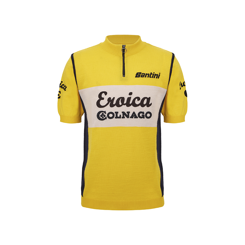 L'Eroica Colnago maglia lana gialla vintage