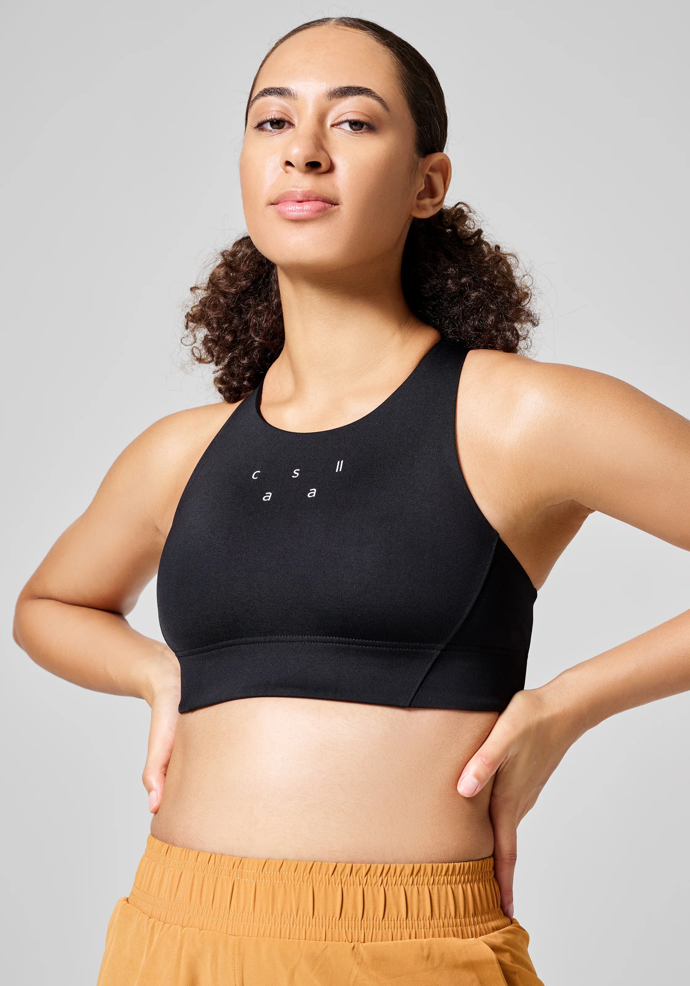 Casall Iconic Longline Sports Bra top nero con mesh
