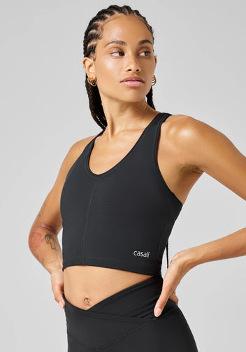 Casall Sharp Back Sport Top top sportivo nero scollo a V