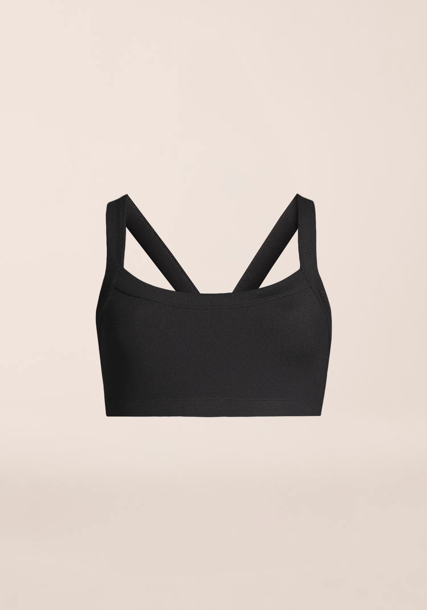 Casall Defined Rib Sport Top sportivo nero costine