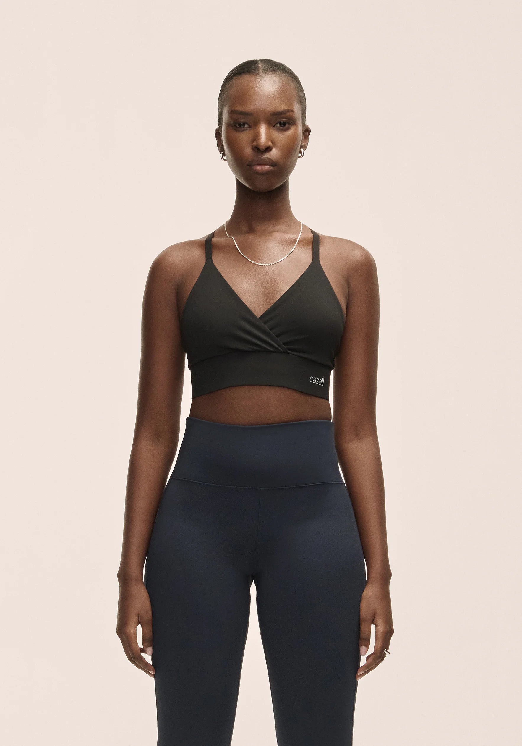 Casall Wrap Sports Bra reggiseno sportivo nero supporto medio