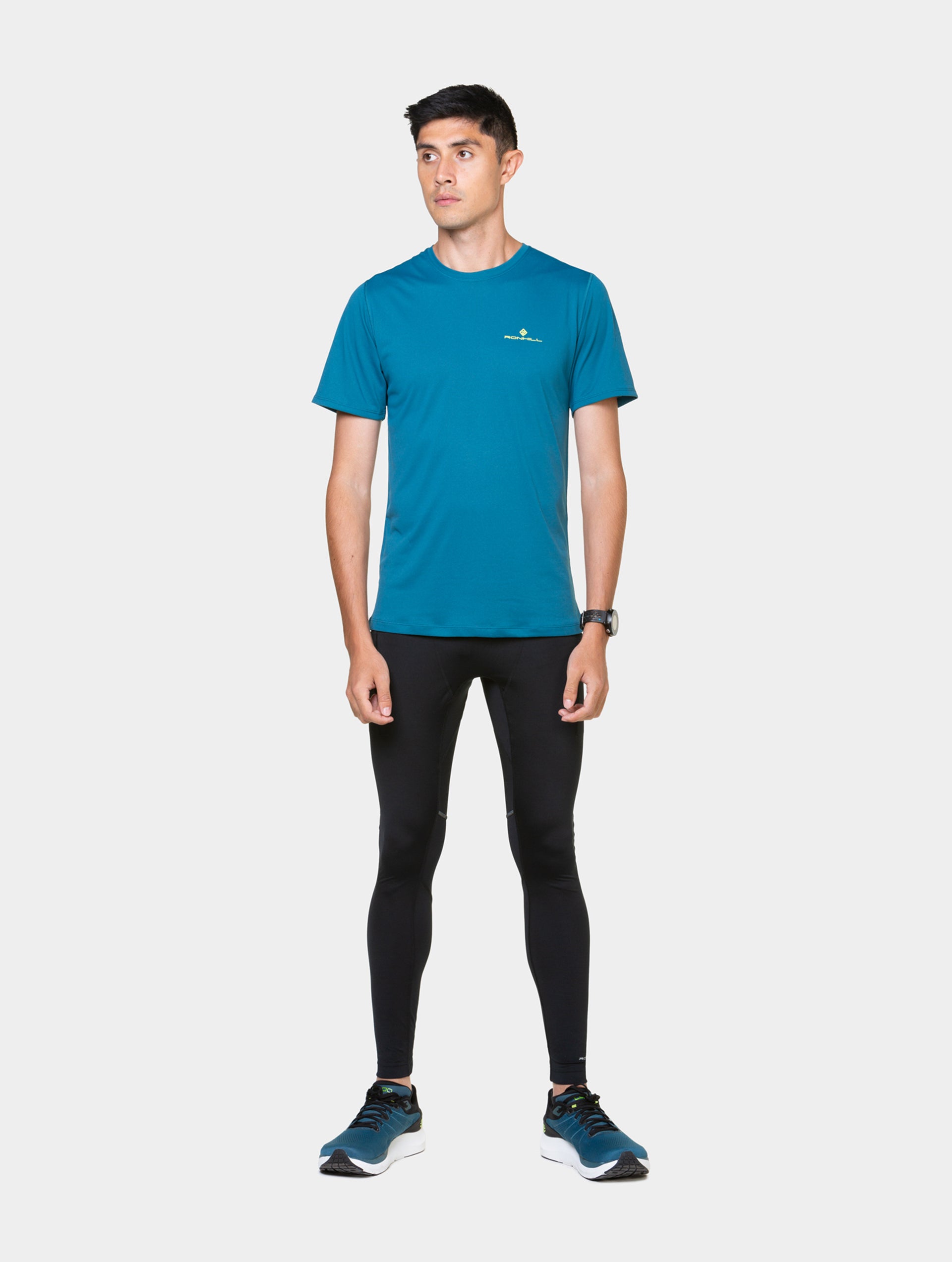 Ronhill Tech Paragon leggings running uomo neri riciclati