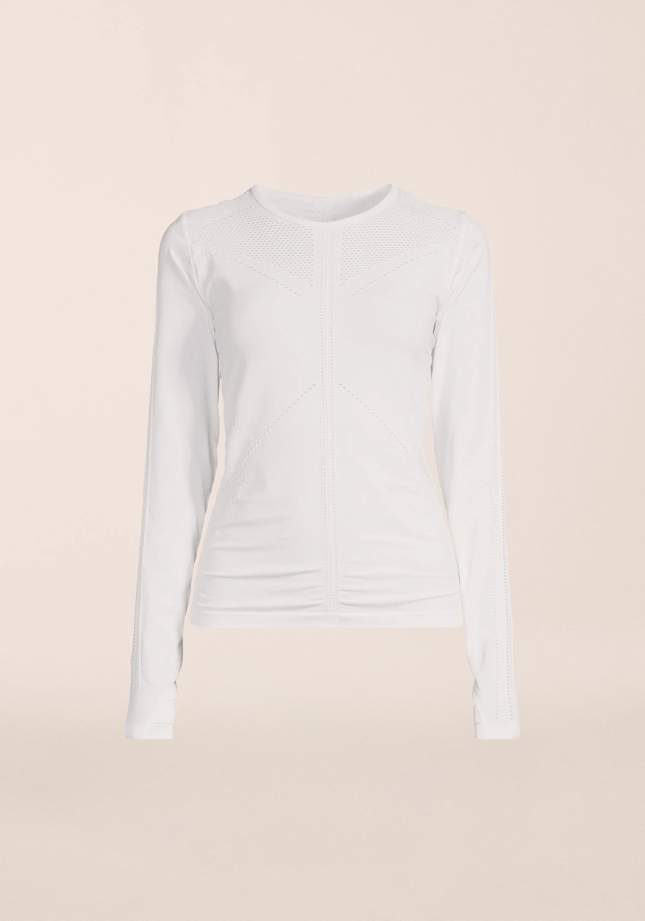 Casall Maze Long Sleeve maglia donna bianca traspirante
