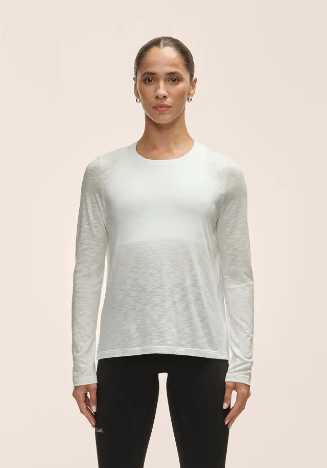 Casall Soft Texture Long Sleeve maglia misty green yoga