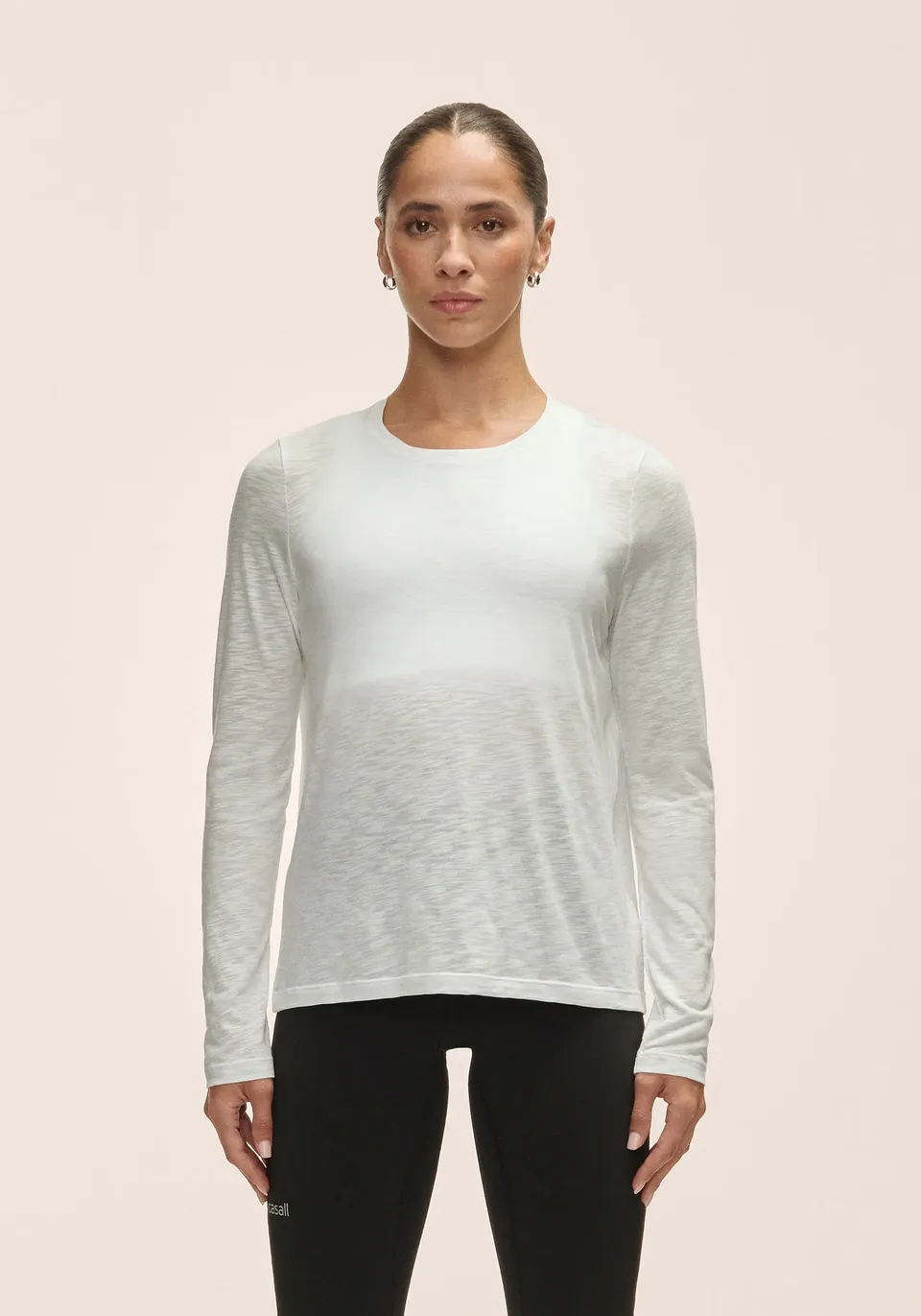 Casall Soft Texture Long Sleeve maglia misty green yoga