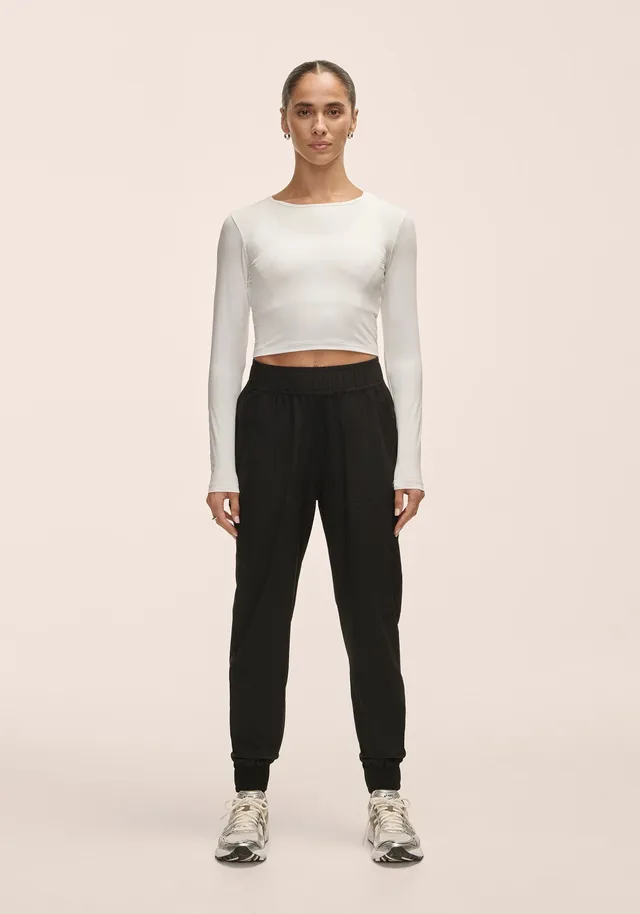 Casall Everywhere Woven Pant pantaloni neri vita alta