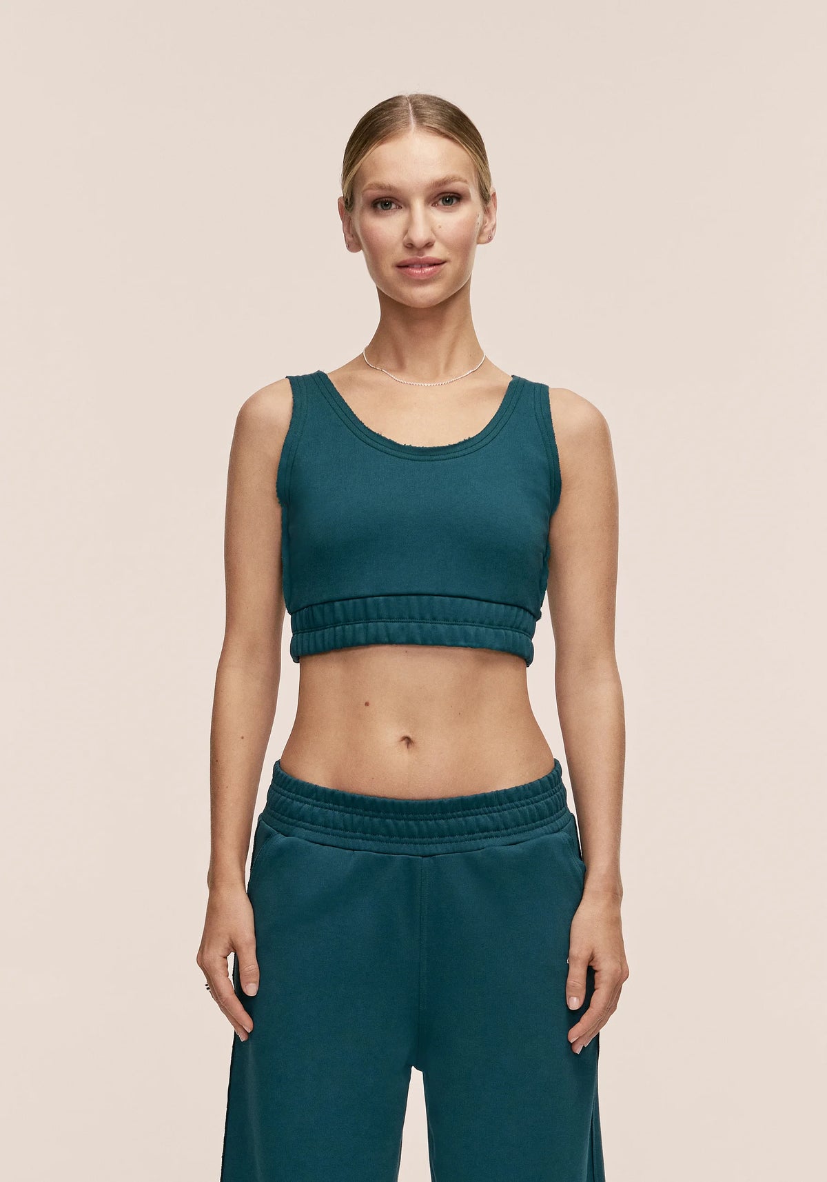 Casall Reversed Seam Terry Top top fitness verde cotone relaxed
