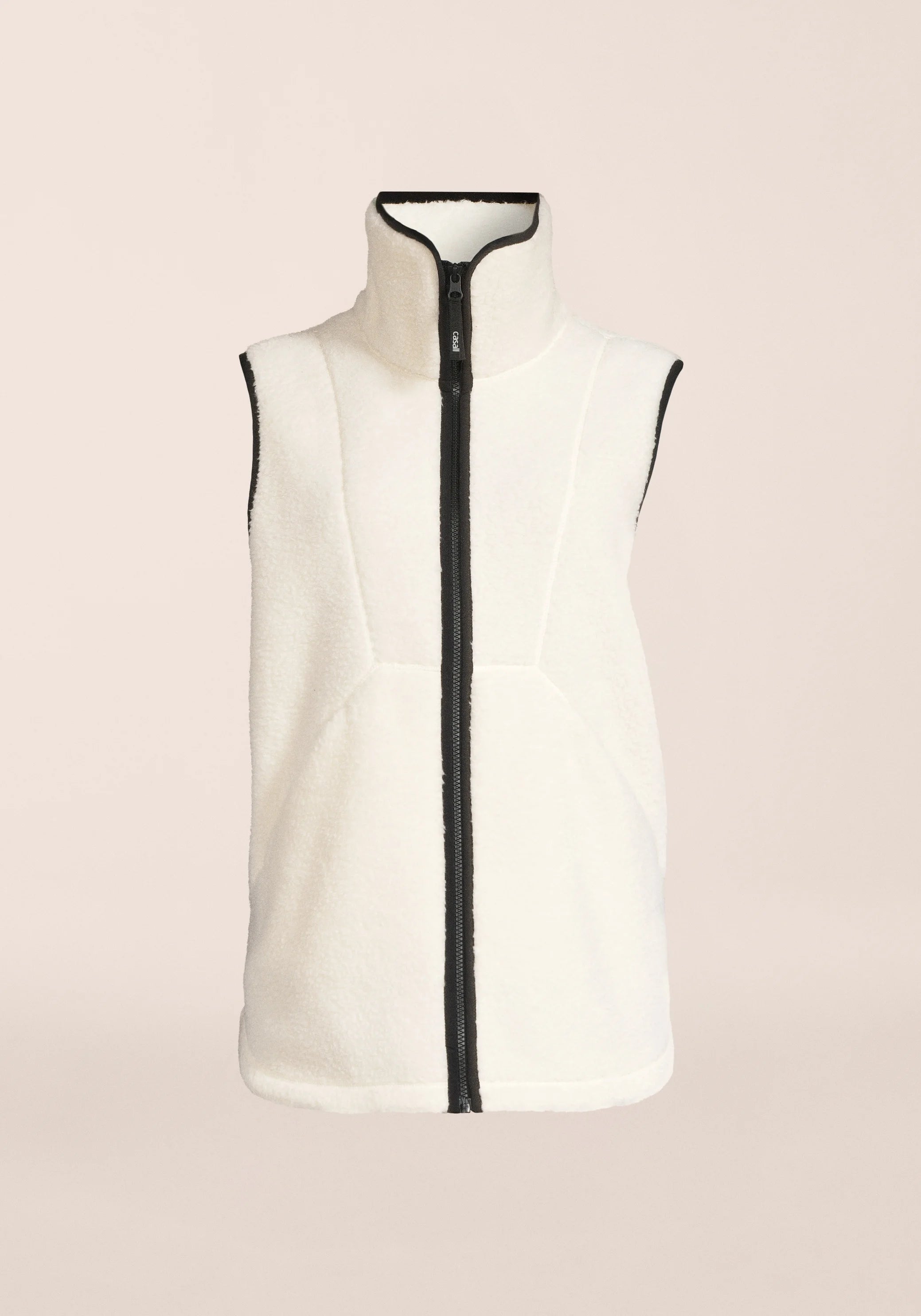 Casall High Collar gilet in pile bianco collo alto