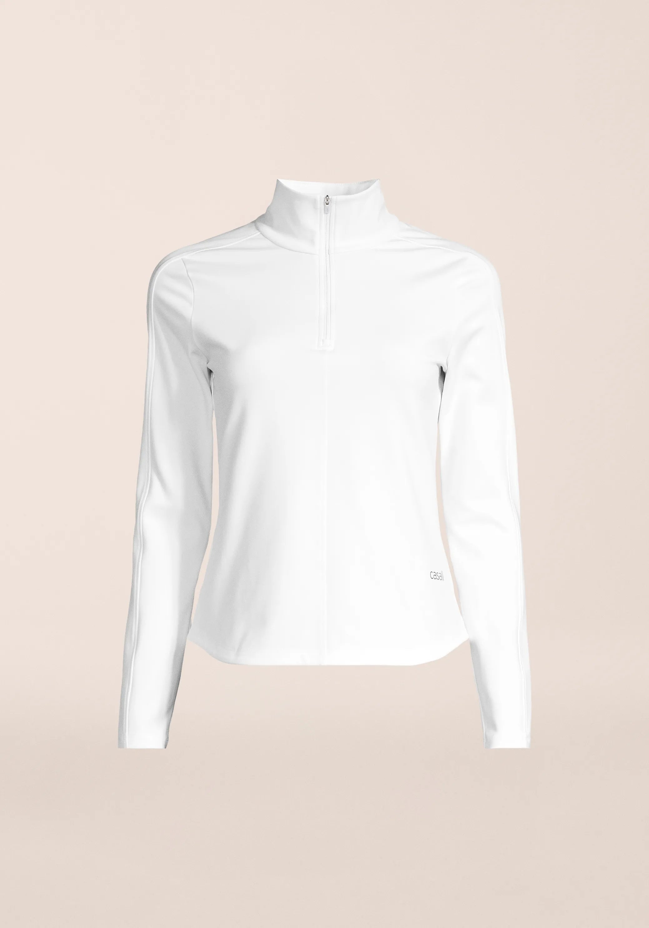 Casall Serene Half Zip maglia bianca manica lunga