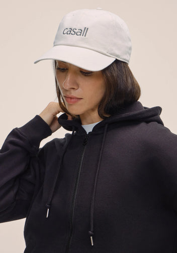 Casall Casual Zip Hoodie felpa nera con cappuccio
