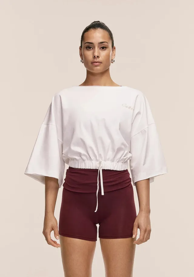 Casall Heavy Cotton Crop Tee t-shirt crop bianca cotone