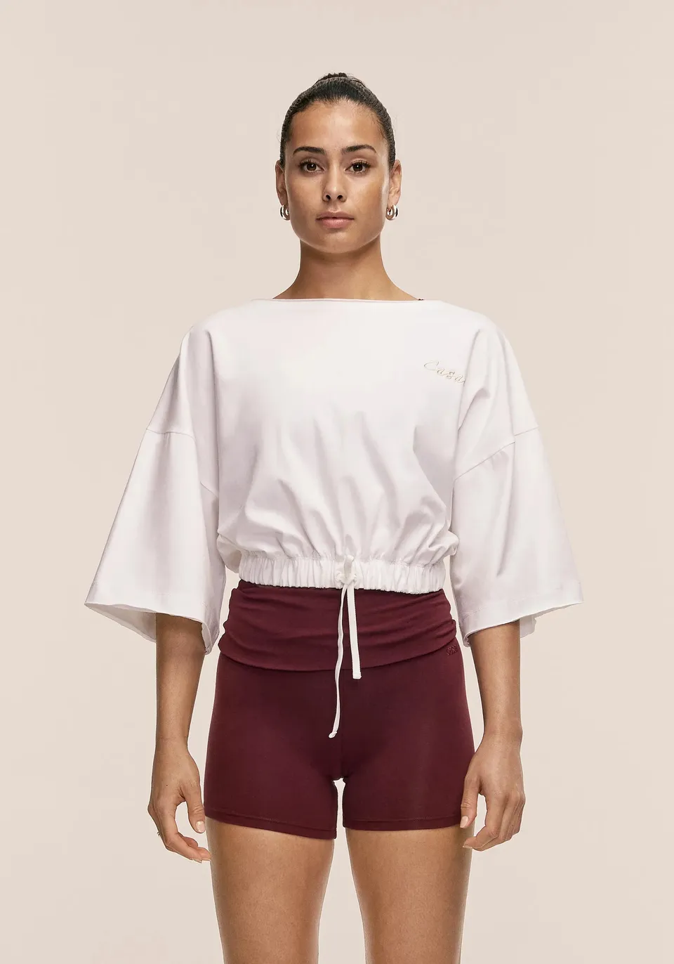 Casall Heavy Cotton Crop Tee t-shirt crop bianca cotone