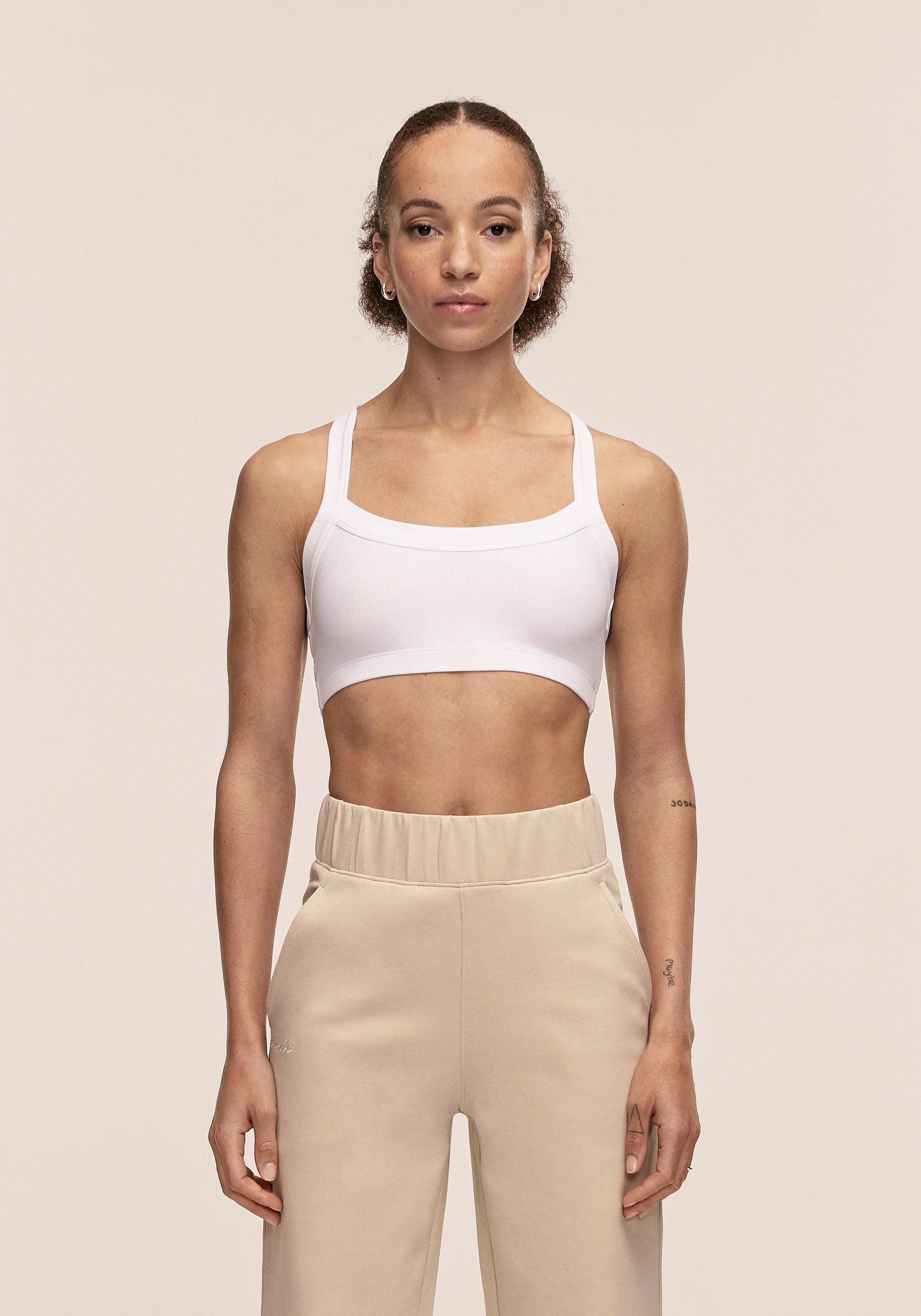 Casall Defined Rib Sport Top top sportivo bianco traspirante