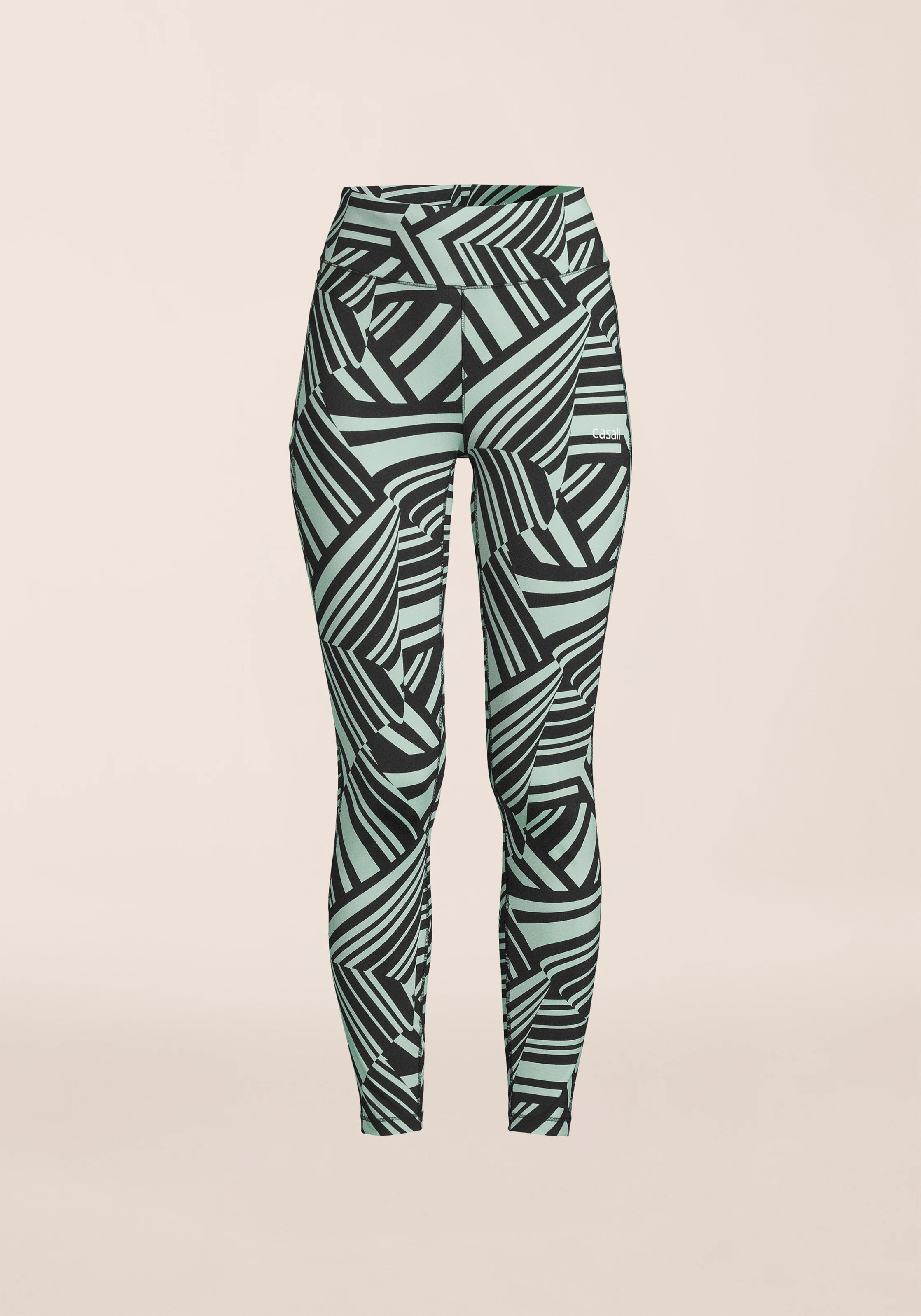 Casall Essential Printed Tights leggings verde vivid vita alta