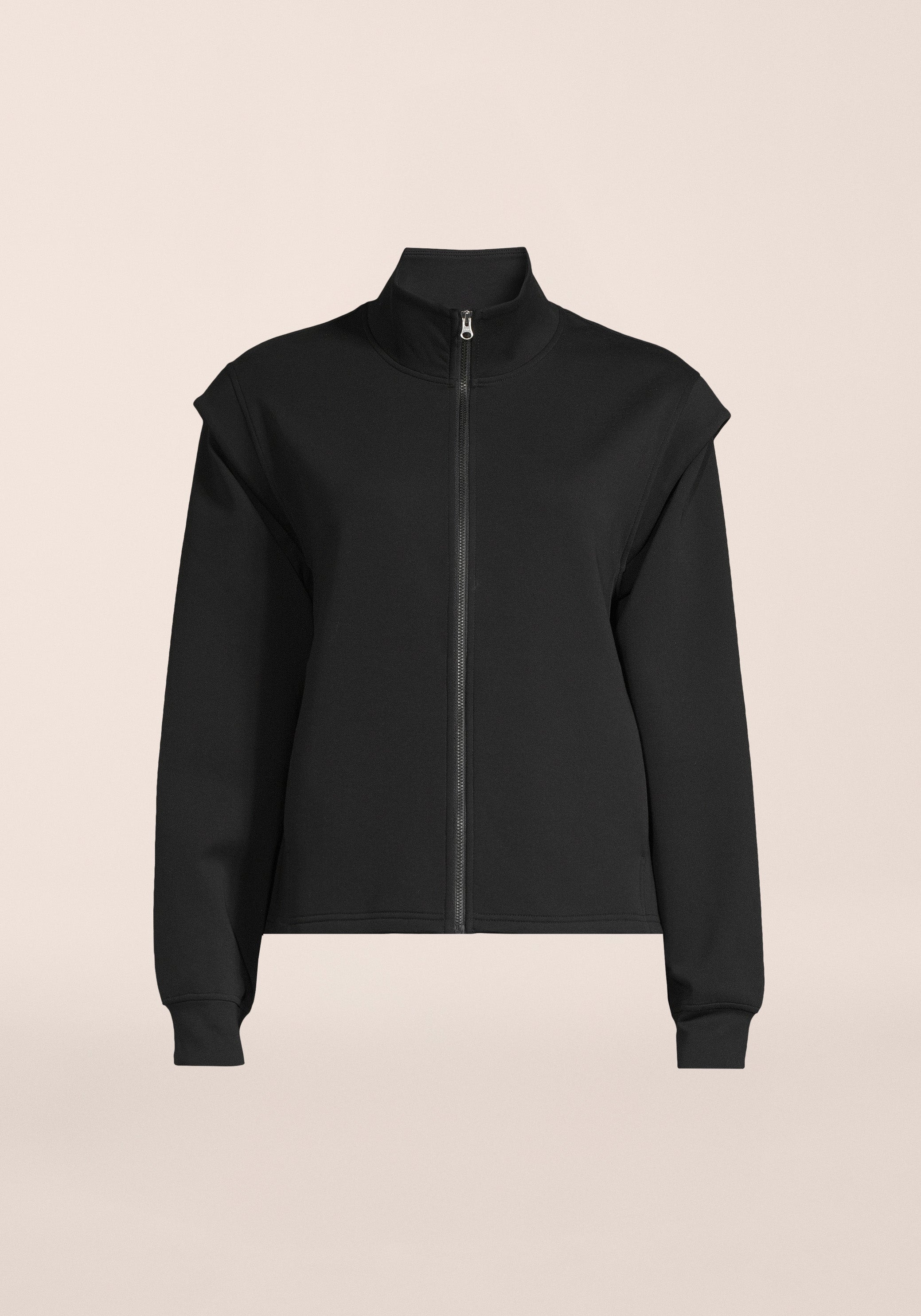 Casall Aria Full Zip felpa Black collo alto