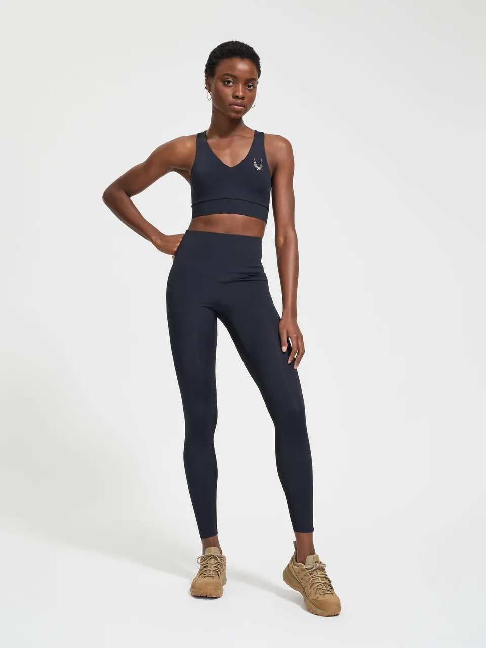 Lucas Hugh Flux Sports Bra reggiseno nero elasticizzato