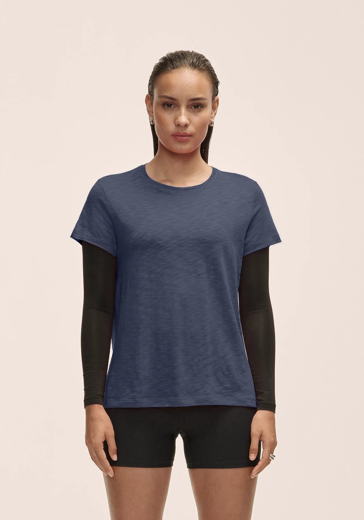 Casall Soft Texture Tee maglietta blu Tencel vestibilita regolare
