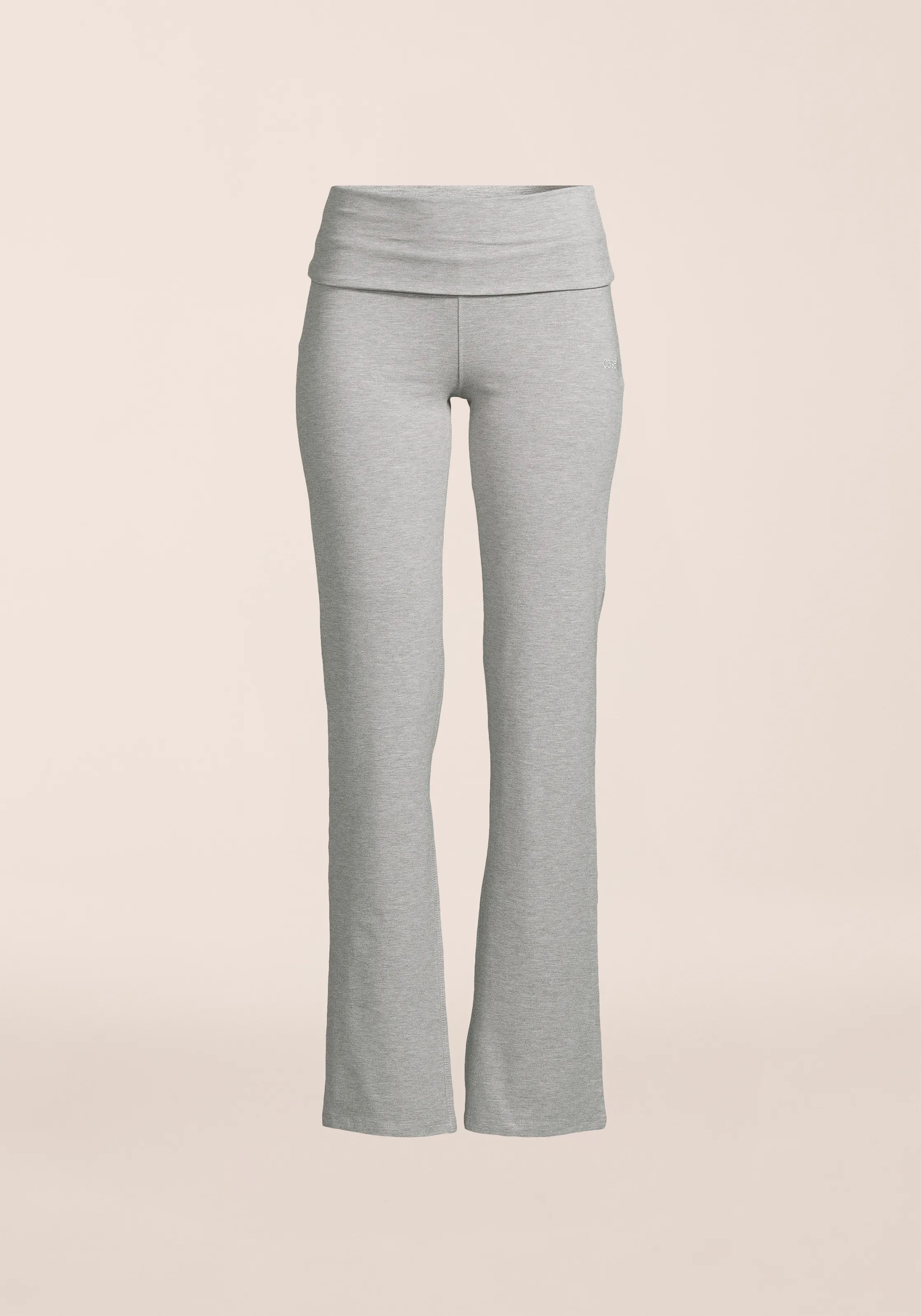 Casall Sublime Folded Flare pantaloni yoga grigio melange cotone