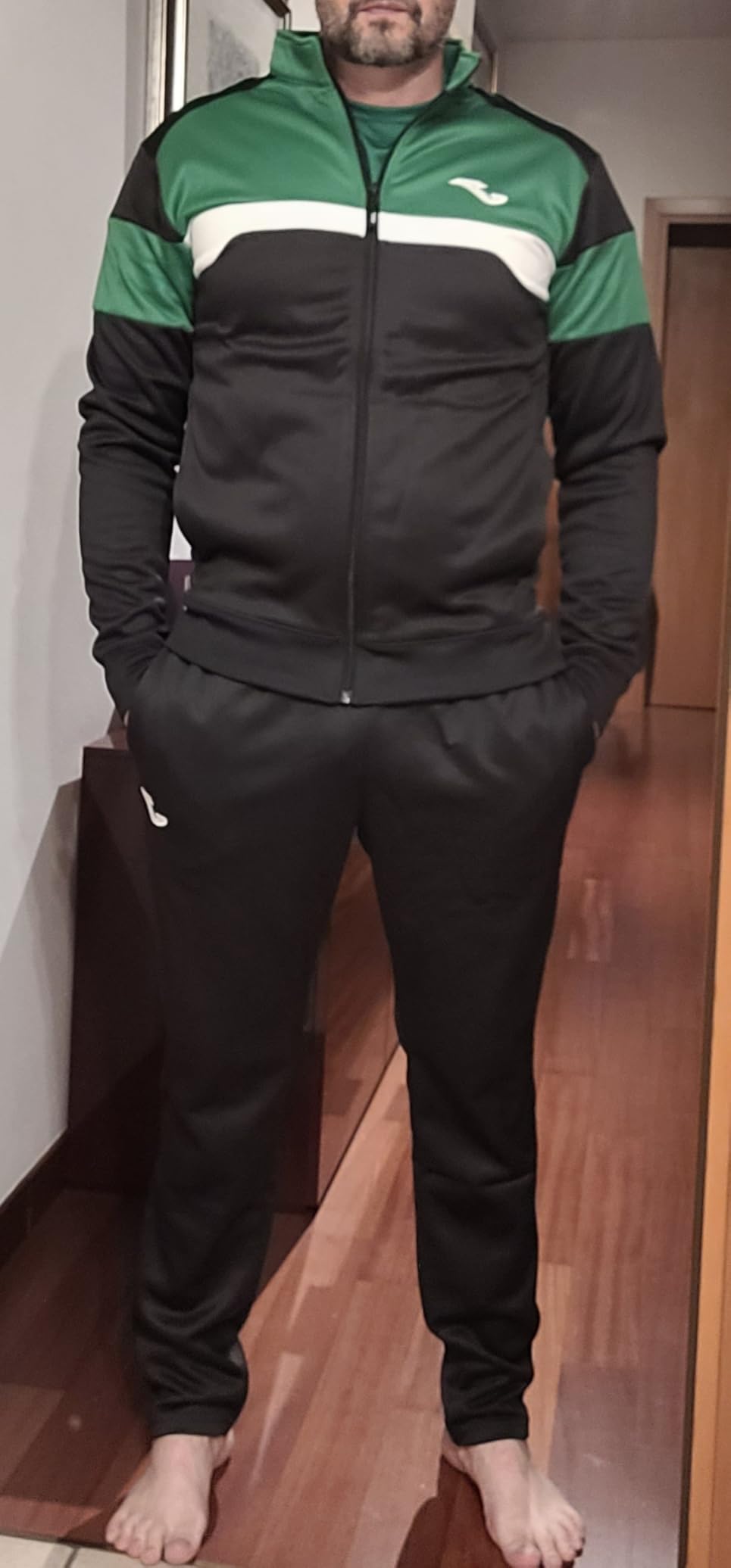 Joma Danubio tuta uomo nero arancione in pile caldo