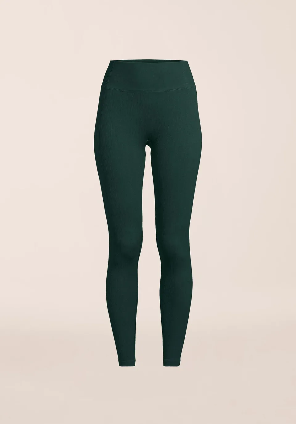 Casall Multi Rib High Waist leggings Dark Pine a coste