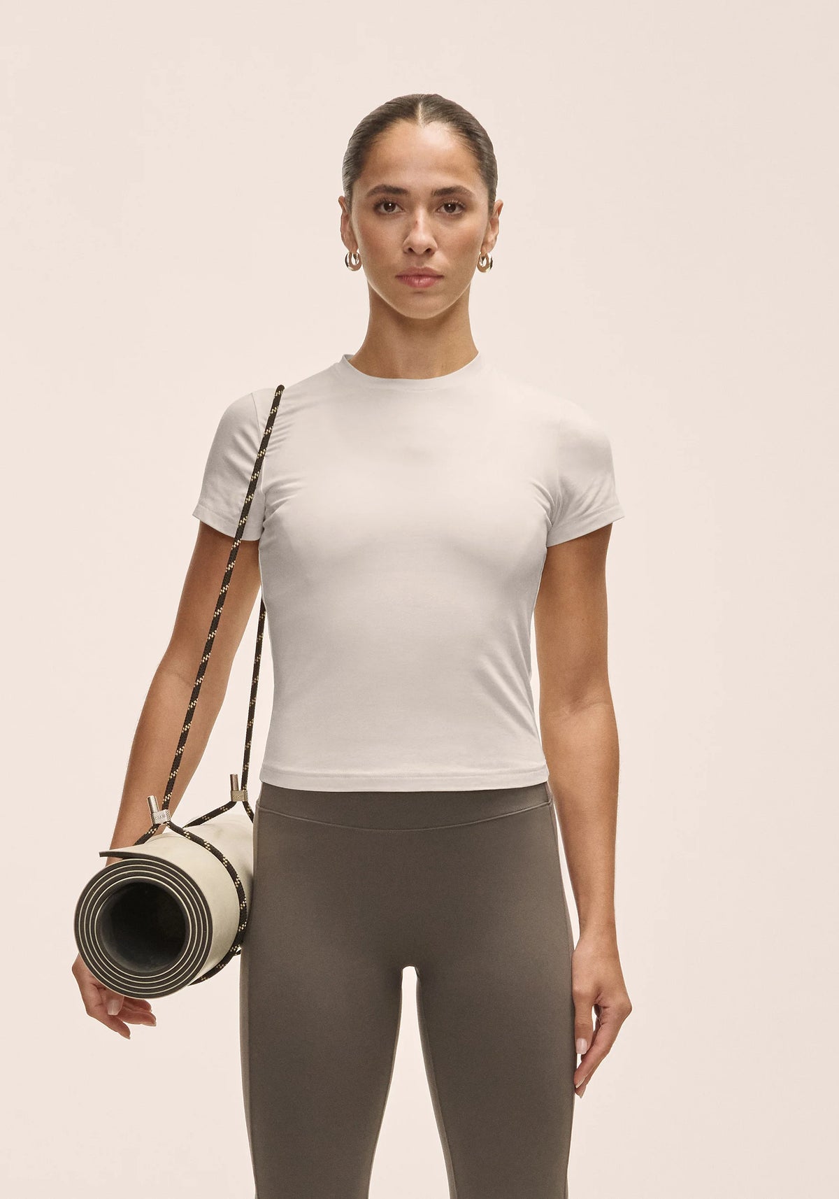 Casall Cotton Blend Slim Tee maglia bianca slim