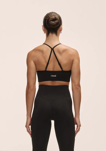 Casall Sleek Strappy Sports Bra reggiseno nero sostegno medio