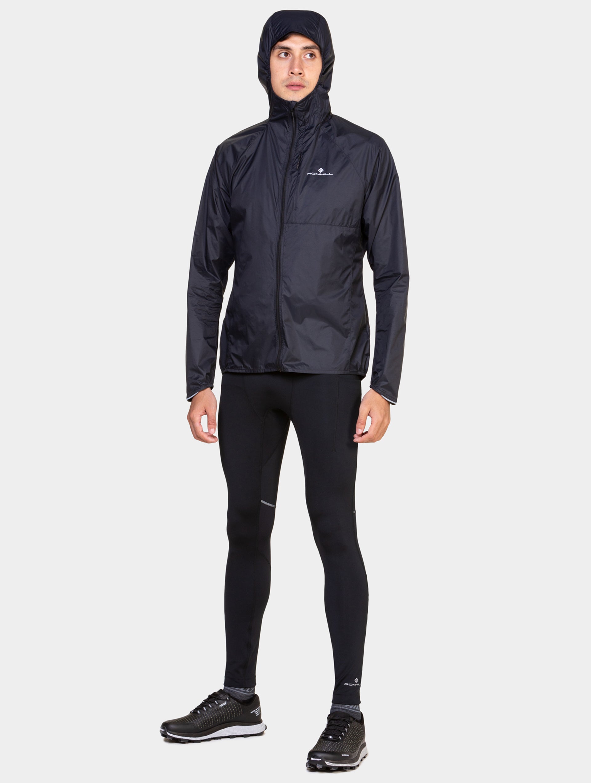 Ronhill Tech Paragon leggings running uomo neri riciclati