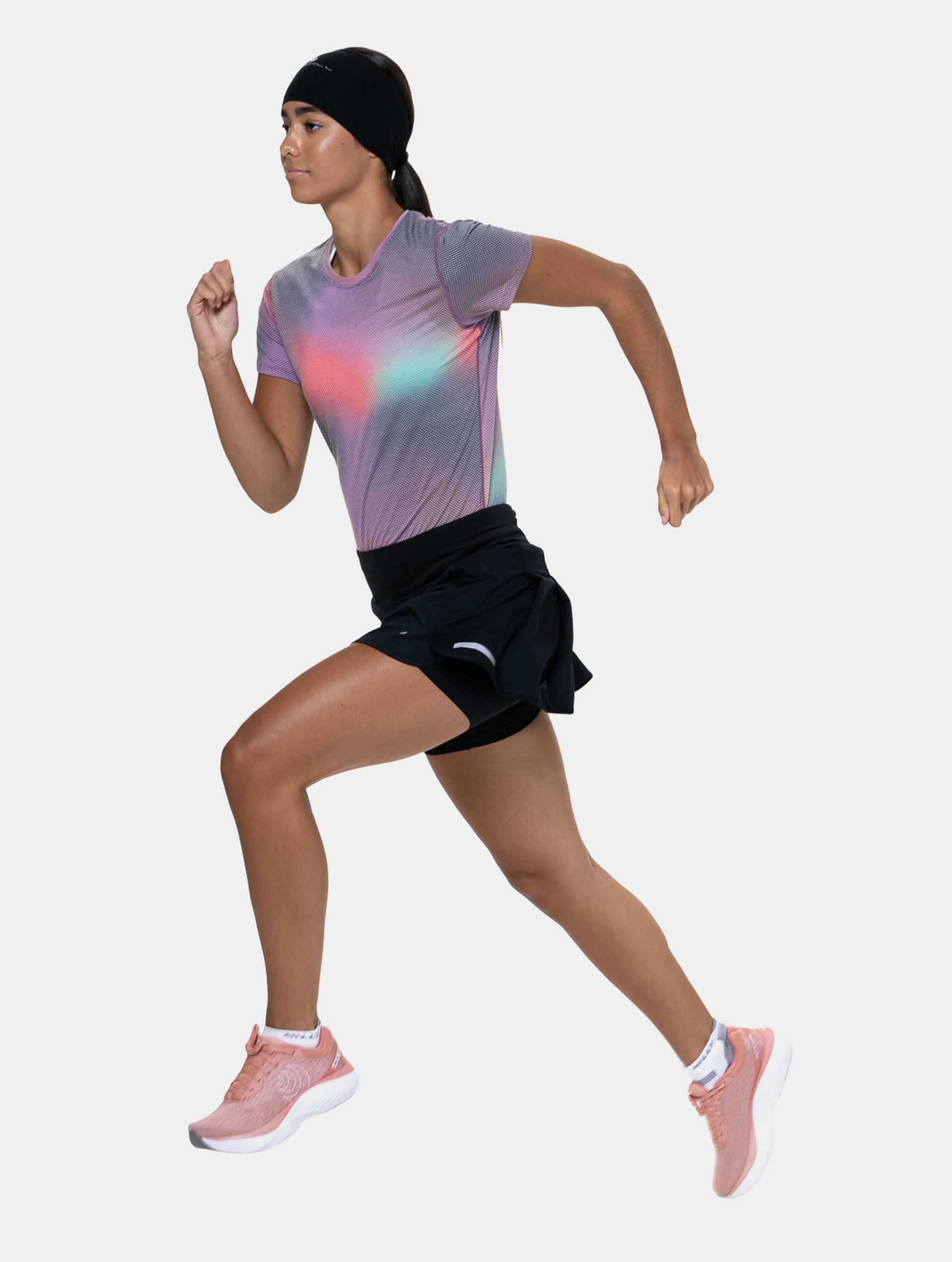 Ronhill Tech gonna running donna nera con pantaloncino