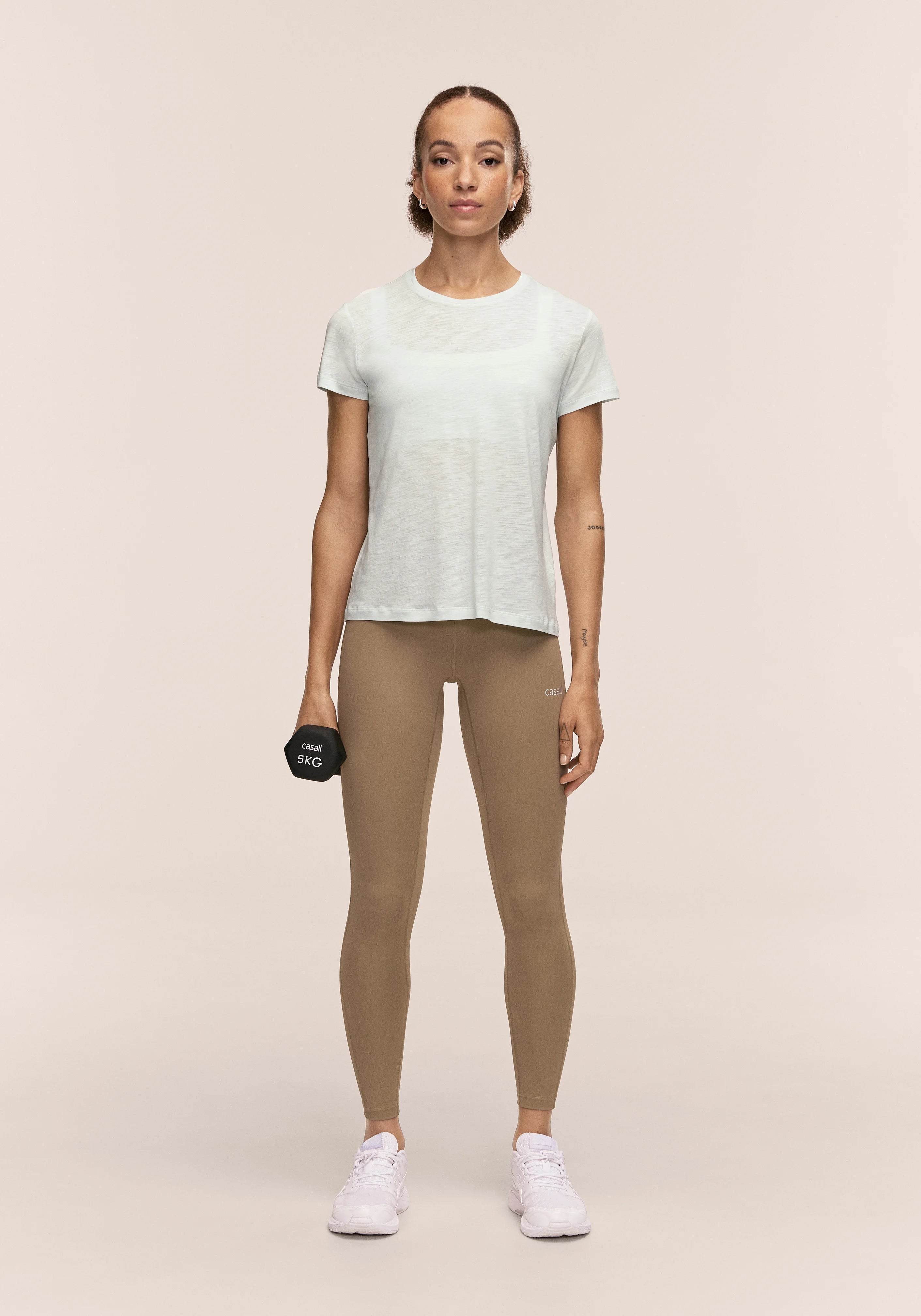 Casall Soft Texture Tee t-shirt yoga verde morbida