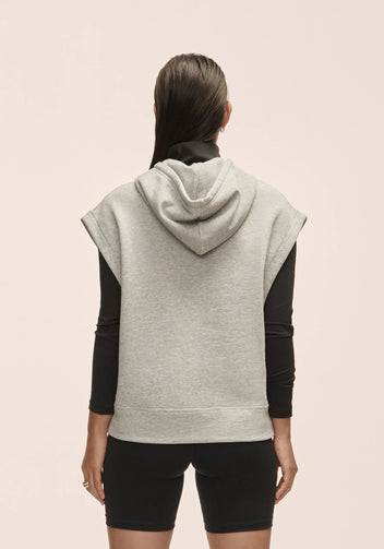 Casall Terry Spring Sleeveless Hoodie felpa grigia cotone