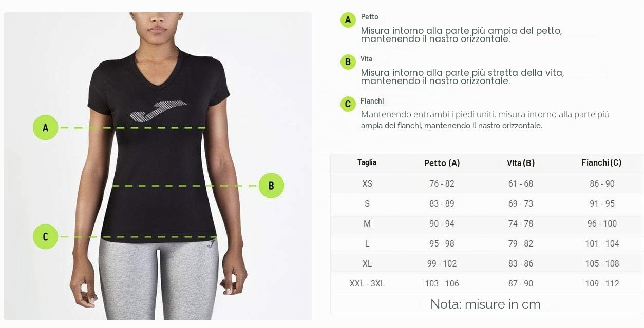 Joma Academy IV t-shirt donna M bianco nero traspirante