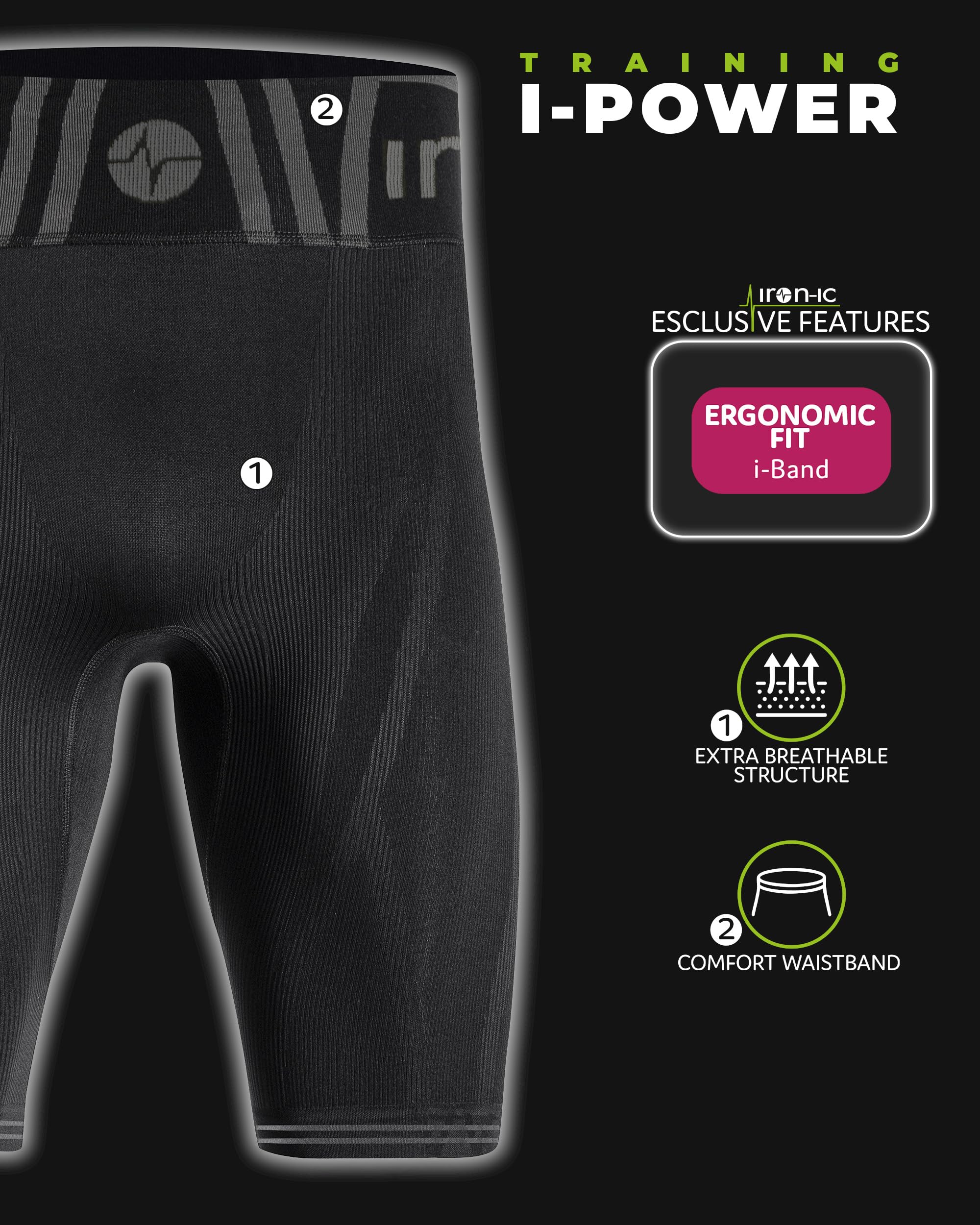 IRON-IC I-Power 400811 Short Uomo Compressione