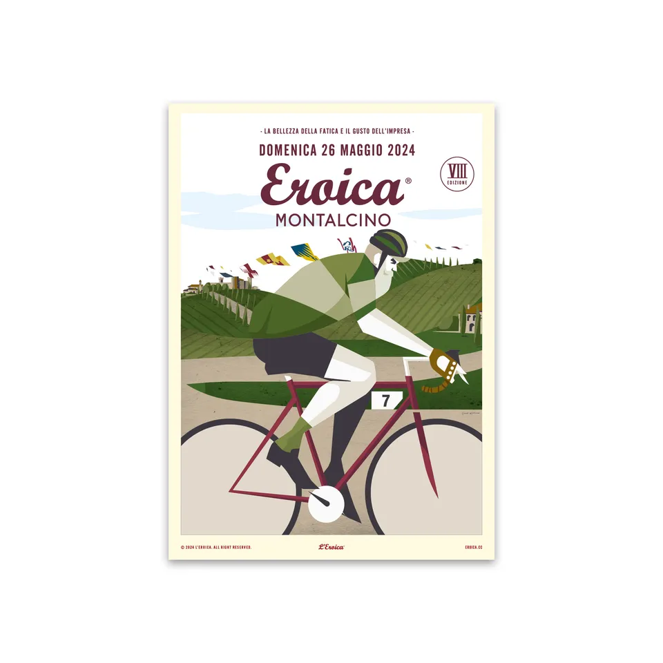 L'Eroica Poster Montalcino 2024 illustrazione evento
