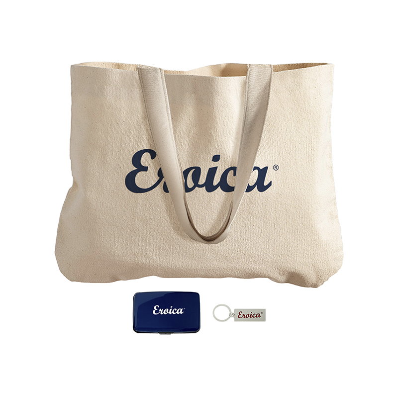 L'Eroica Set Shopping Blu Shopper in Cotone