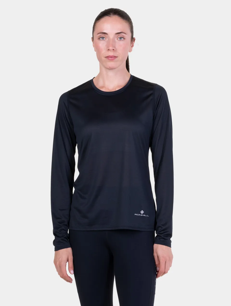 Ronhill Core maglia running manica lunga donna Nero traspirante
