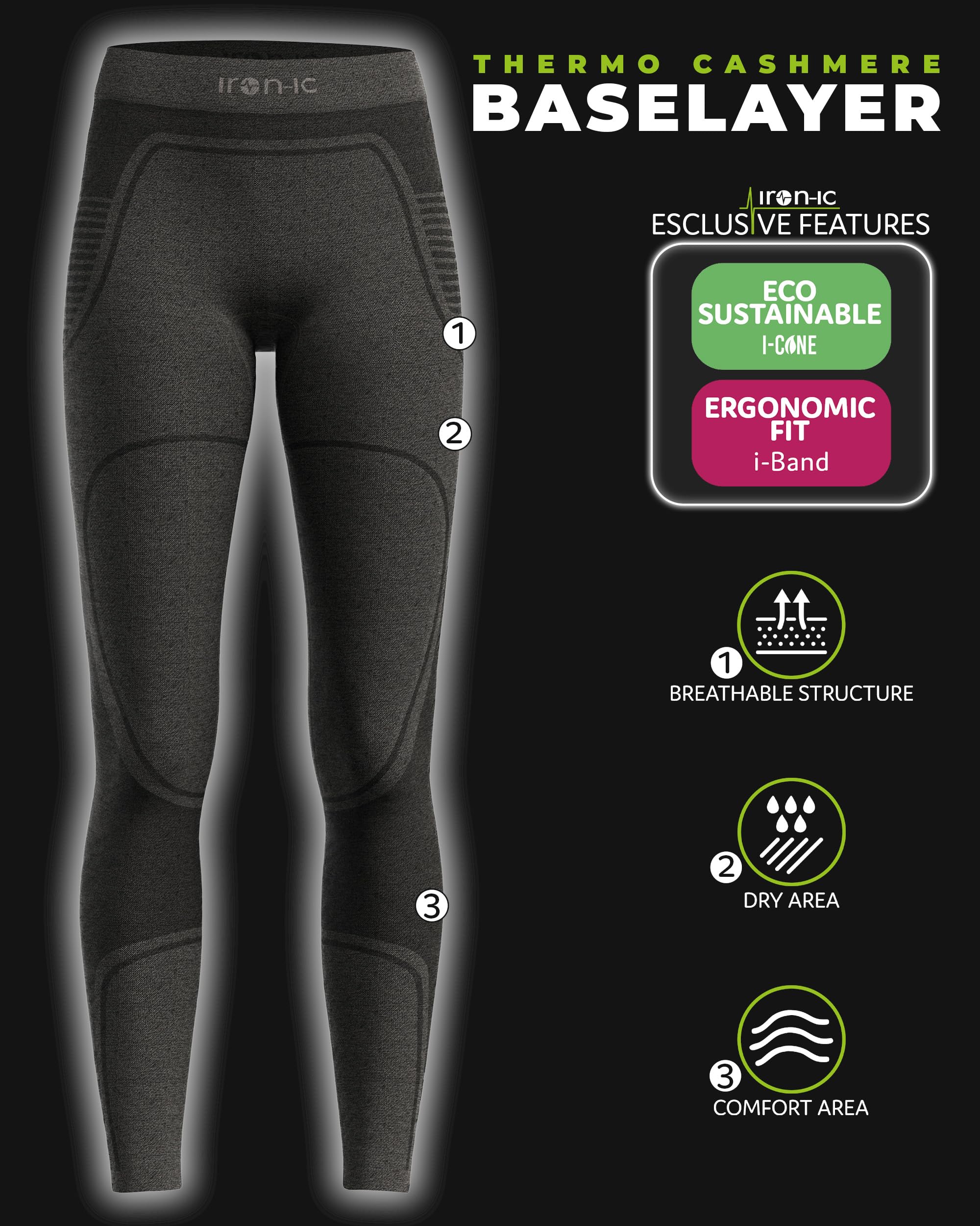 IRON-IC Ultra Warm 610902 Leggings Donna M-L Cashmere
