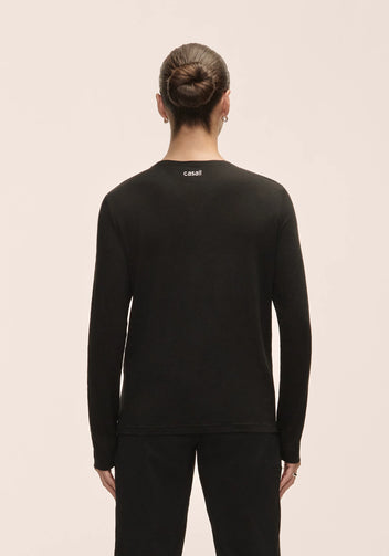 Casall Soft Texture Long Sleeve maglia Nera Tencel morbida