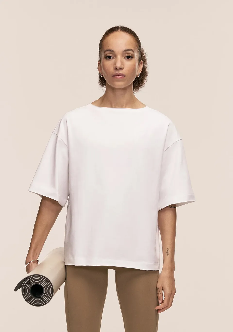 Casall Heavy Cotton Relaxed Tee t-shirt bianca cotone bio
